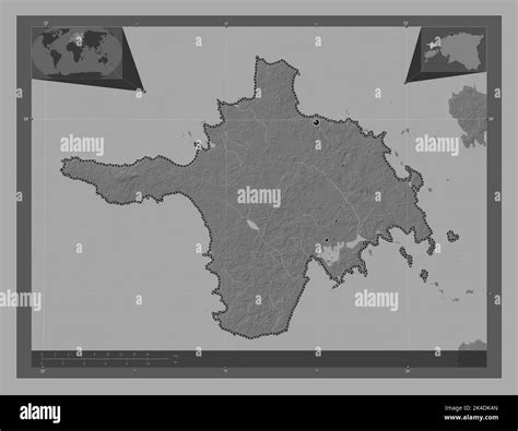 Hiiu County Of Estonia Bilevel Elevation Map With Lakes And Rivers