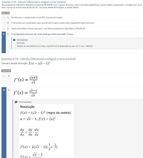 Apol 1 E 2 Prova Calculo Diferencial E Integral Cálculo Diferencial E