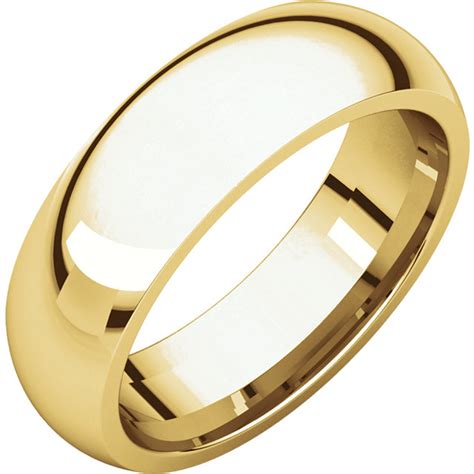 14k Gold 6mm High Polished Comfort Fit Wedding Band