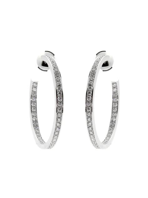 Cartier Diamond Gold Hoop Earrings Opulent Jewelers