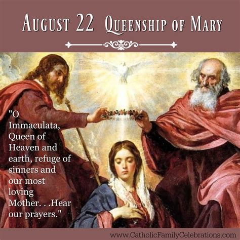 August 22 Queenship of Mary - Catholic Family Celebrations