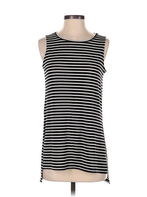 Athleta Black Stripe Side Split Tank Size XS - 53% off | ThredUp