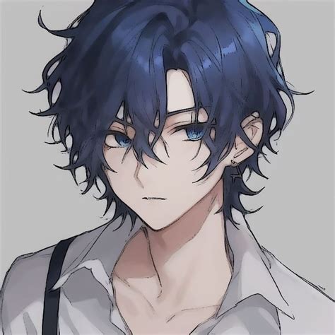 Blue Haired Anime Guy Anime Character Drawing Cute Anime Character