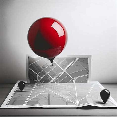 Premium Vector A Red Balloon With A Map On It And A Map On The Top