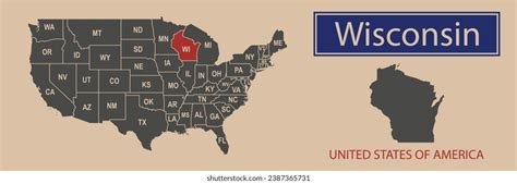 1,682 Wisconsin State Border Vectors Images, Stock Photos, 3D objects ...