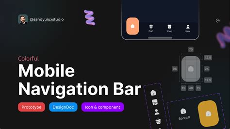 Mobile Navigation Bar Colorful Figma