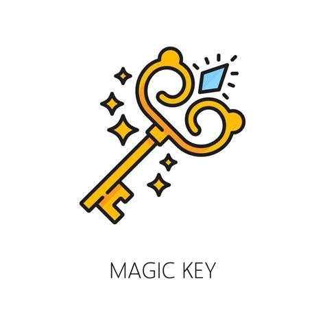 Magic key witchcraft and magic icon, skeleton 25448778 Vector Art at ...