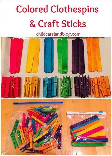 Colored Clothespins And Craft Sticks Learning Colors Activities