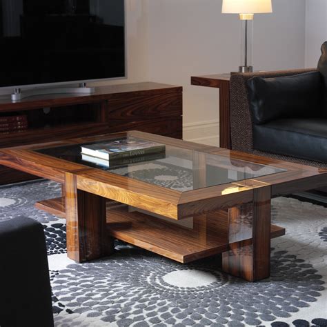 Modern Rectangular Coffee Table With Glass Top for Elegance