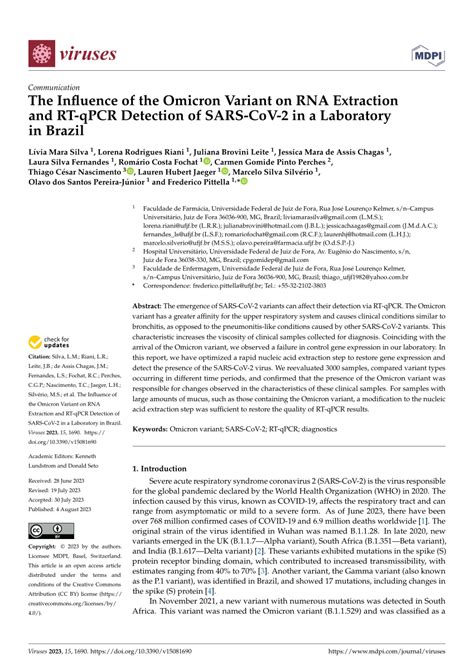 Pdf The Influence Of The Omicron Variant On Rna Extraction And Rt