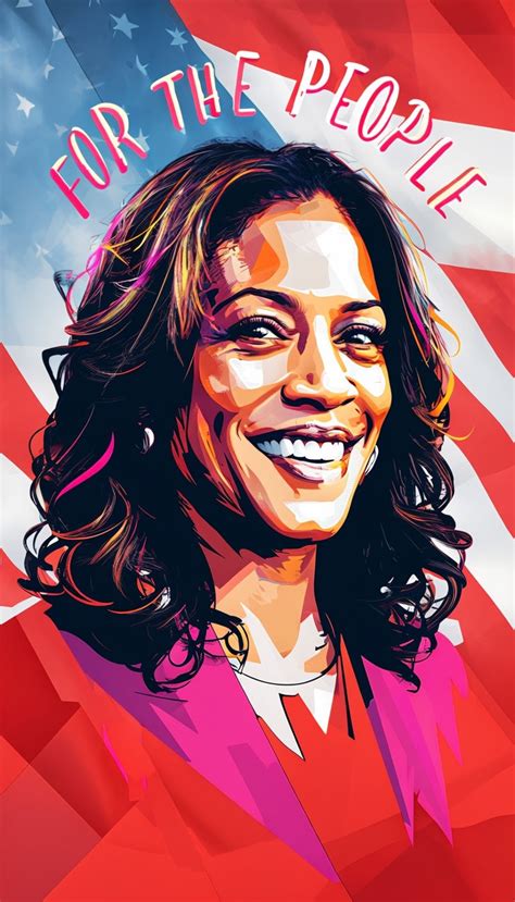 Dynamic Pop Art Portrait Of Kamala Harris With Bold Colors Poster