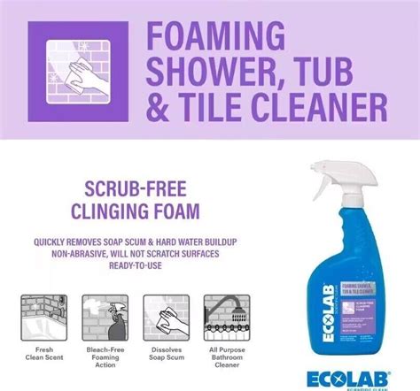 Ecolab Foaming Shower Tub And Tile Cleaner Bleach Free 32 Oz Ebay