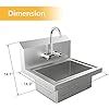 Bonnlo Commercial Sink Hand Washing Basin Stainless Steel Hand Sink