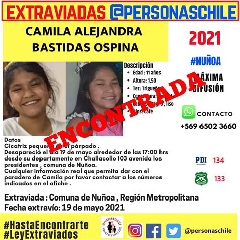 Personas Extraviadas Leyextraviados On Twitter Confirmado Nunoa