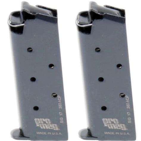 Promag Sig Sauer P238 380 Acp 6 Round Magazine Sig 17 Blue Steel 2 Pack Ebay