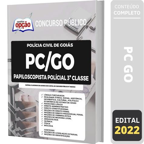 Apostila Concurso Pc Go Papiloscopista Policial Solu O Cursos E