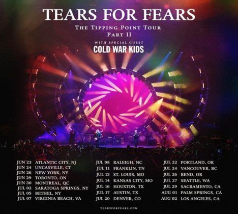 Tears For Fears Announces 2023 North American The Tipping Point Tour