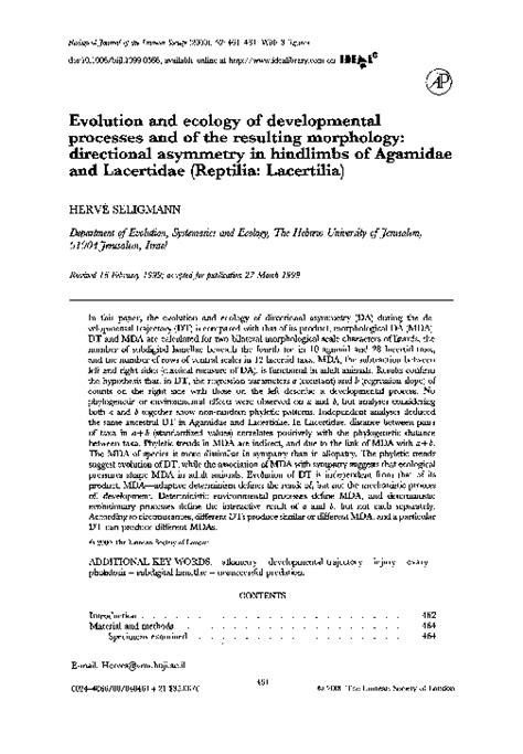 (PDF) Evolution and ecology of developmental processes and of the resulting morphology ...