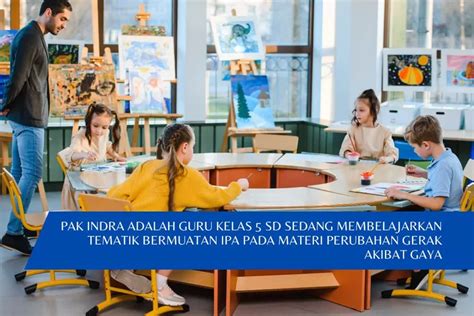 PAK INDRA ADALAH GURU KELAS 5 SD SEDANG MEMBELAJARKAN TEMATIK BERMUATAN