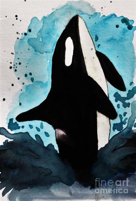 Watercolor Orca at PaintingValley.com | Explore collection of Watercolor Orca