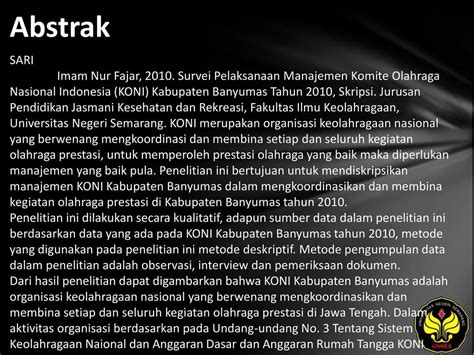 IMAM NUR FAJAR SURVEI PELAKSANAAN MANAJEMEN KOMITE OLAHRAGA NASIONAL