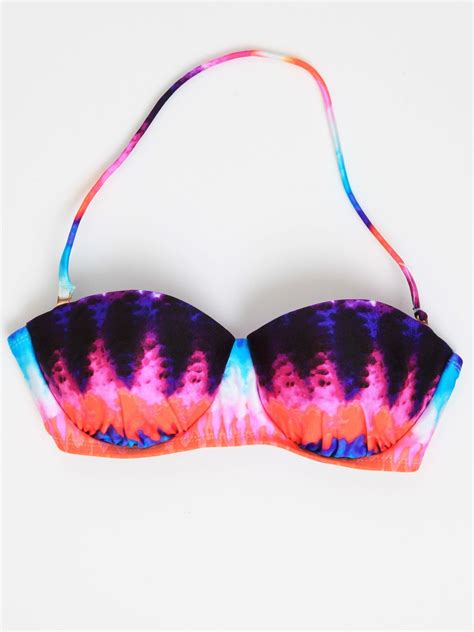 Bikini Lab Fire Rainbow Push Up Bandeau Bikini Top Bikinis Bandeau