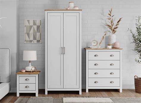 Armoire Penderie 2 Portes En Bois Blanc Scott DECOINPARIS