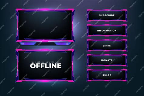 Premium Vector Live Streaming Overlay Vector With Girly Pink Color Borders A Futuristic