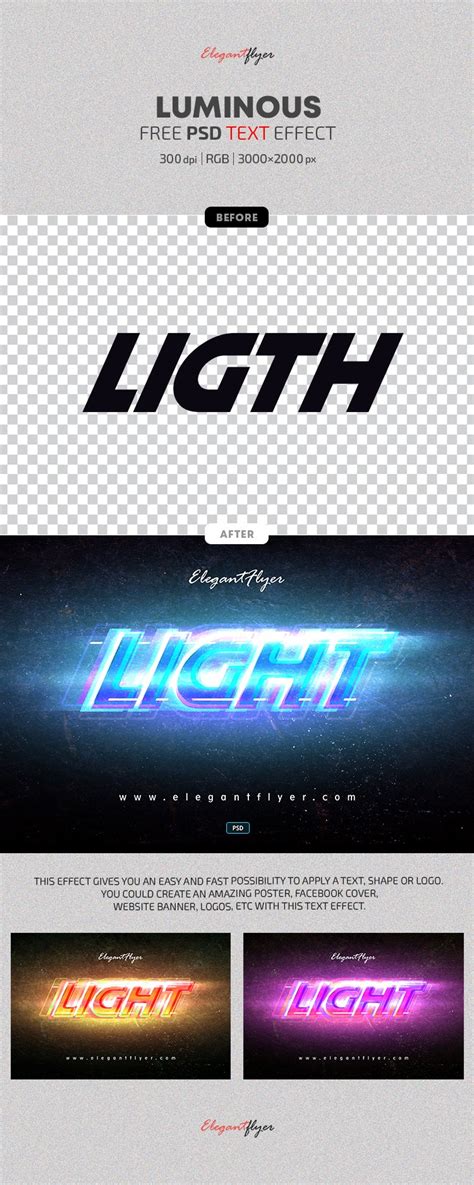 Luminous Free Text Effects PSD Template 10032534 By ElegantFlyer