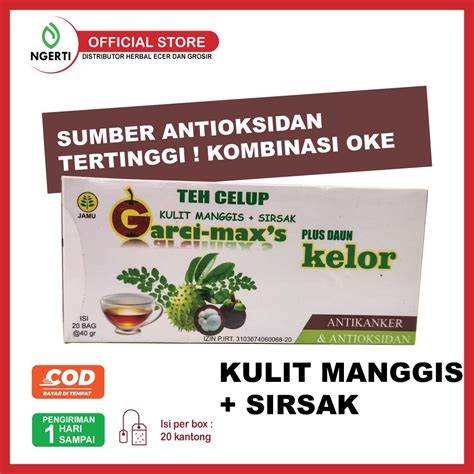 Jual GARCIMAX Teh Celup Kulit Manggis Plus Sirsak Daun Kelor Sumber