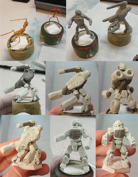 Battletech sculpting mechs by pickledtezcat on DeviantArt