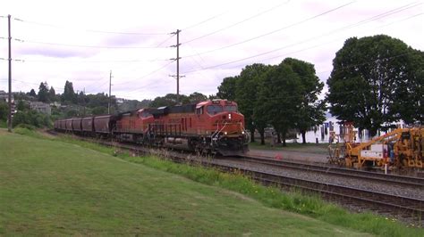 BNSF With A CREX And AMTK Lead Trains Old Town Tacoma WA W Canon