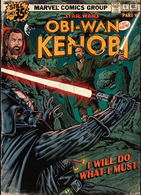 Portadas de comic estilo retro de Obi Wan Kenobi Explosión Comics