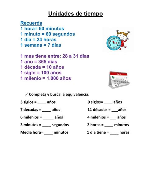 Unidades De Tiempo Para Segundo De Primaria Fichas Educativas The