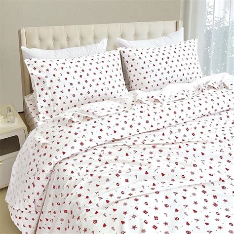 Cotton Flannel Sheet Set 4 Piece Holiday Christmas Flannel Sheets