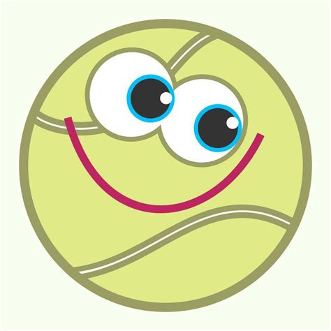 Funny Cartoon Happy Tennis Ball 4293153 Vector Art at Vecteezy