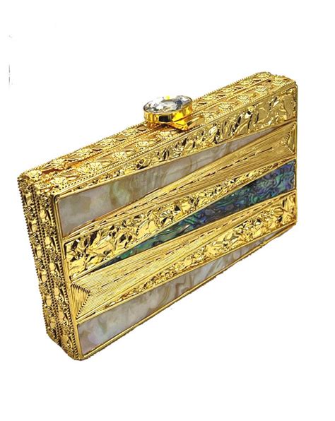 Bolso Joya Dorado Clutch Con Exclusivo Dise O Y Perfecto Para Fiestas