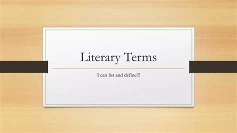 Ppt Literary Terms Powerpoint Presentation Free Download Id1624099