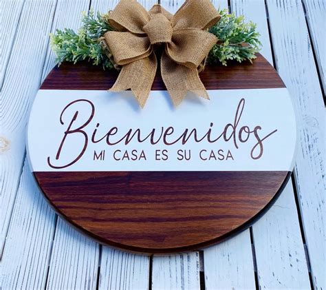 Bienvendios Door Hanger Bienvenidos Sign For Front Porch Bienvendios