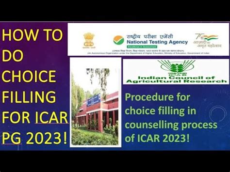 How To Do Choice Filling For ICAR PG Phd UG 2023 Choice Filling