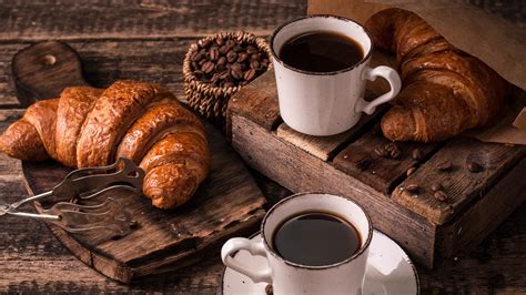 Free download | HD wallpaper: coffee cup, breakfast, still life photography, croissant, pastry ...