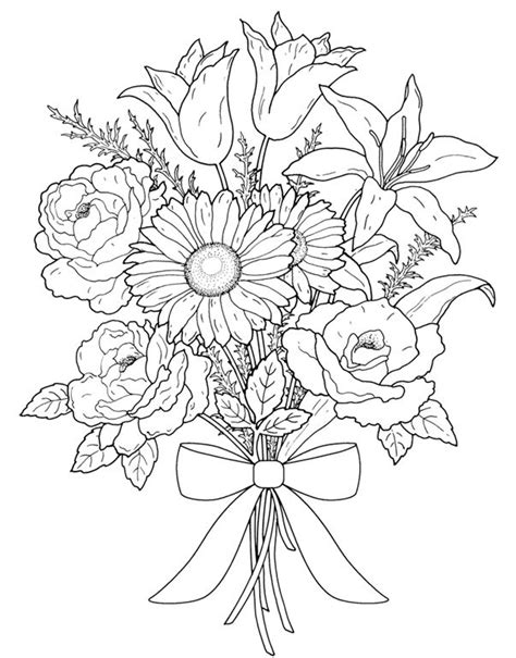 Bouquet of flowers #160879 (Nature) – Free Printable Coloring Pages