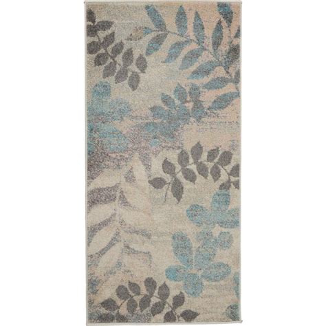 Nourison Tranquil Ivory Light Doormat Ft X Ft Floral Contemporary