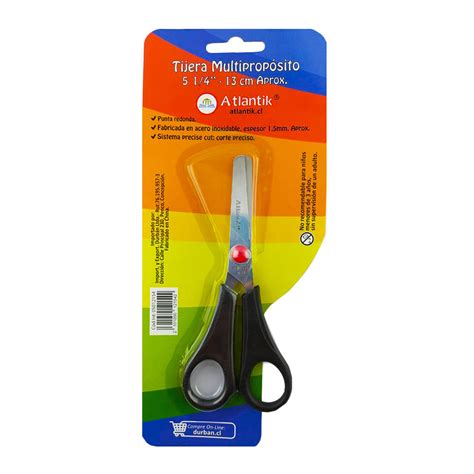 TIJERA ESCOLAR 13CM PUNTA REDONDA BLISTER 01 UNID ATLANTIK