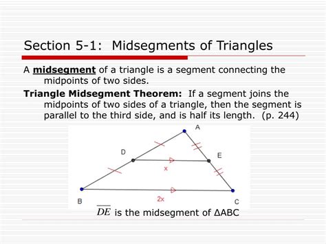 PPT Section 5 1 And 5 2 Midsegments And Bisectors In Triangles