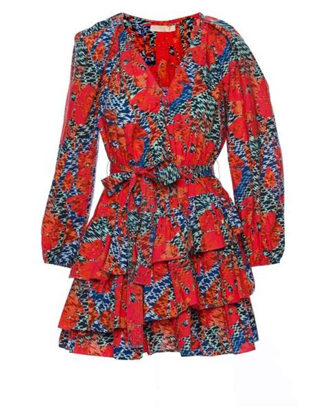 Ulla Johnson Miranda Long Sleeve Mini Dress In Red Lyst