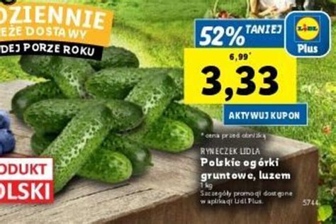 Promocja Polskie ogórki gruntowe luzem 1 kg w Lidl