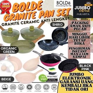 Jual Bolde Organic Green Cookware Pan Set 5 Pcs Blackpink 5 Pcs