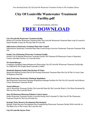 Fillable Online Radiorusak Esy City Of Louisville Wastewater Treatment