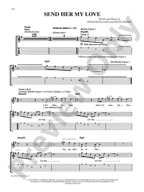 Send Her My Love: Guitar: Journey - Digital Sheet Music Download